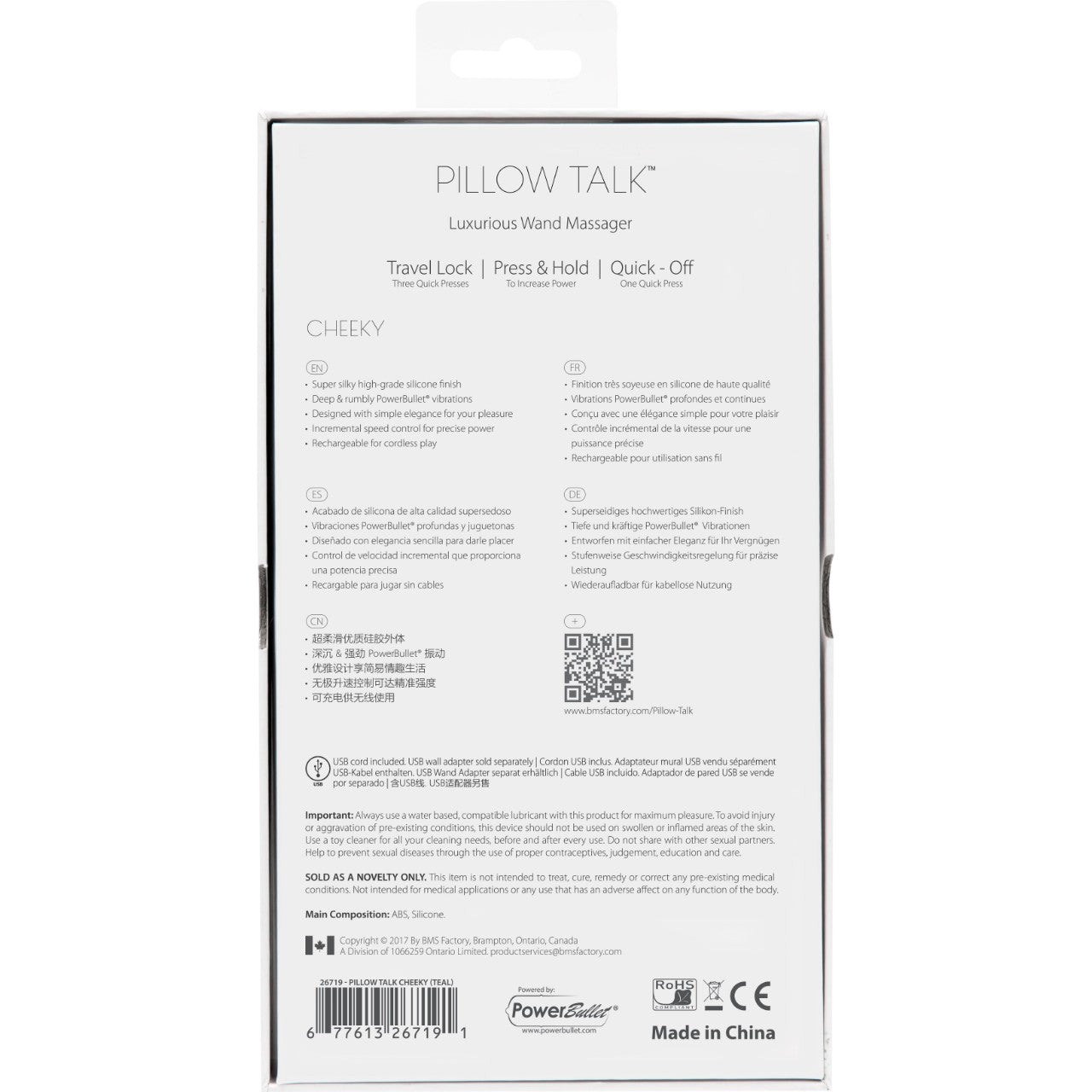 Pillow Talk Cheeky Vibrating Massage Wand in Teal Massage Wand - Tophatter Daily Deals