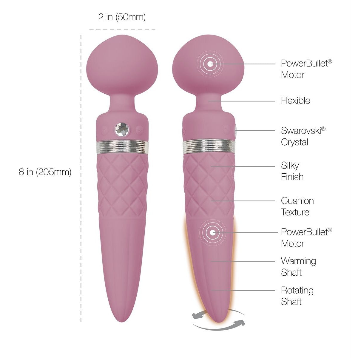 Pillow Talk Sultry Massage Wand Vibrator in Pink Massage Wand - Tophatter Daily Deals