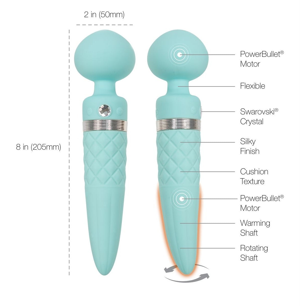 Pillow Talk Sultry Massage Wand Vibrator in Teal Massage Wand - Tophatter Daily Deals