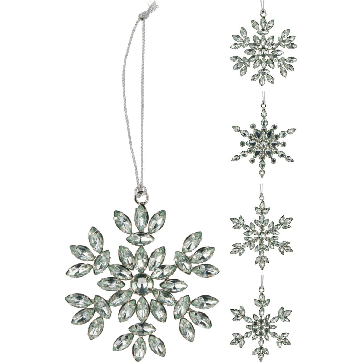 Silver Snowflake Christmas Tree Bauble | Snowflake Christmas Tree Ornament 10cm Baubles - Tophatter Daily Deals