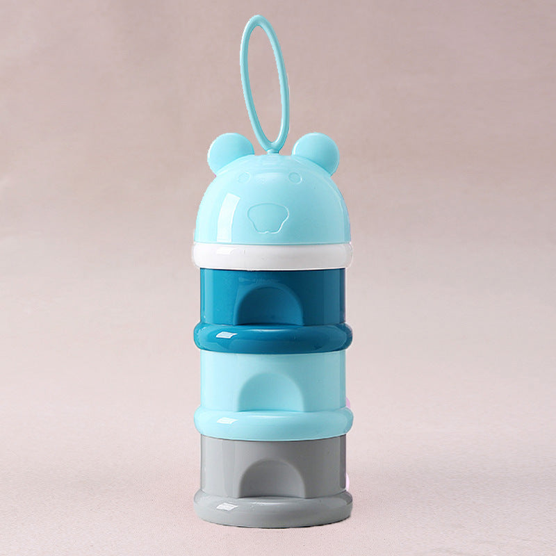 3 Layer Frog Style Portable Baby Food Storage Box Essential Cereal Cartoon Milk Powder Boxes Toddle Kids Formula Milk Container blue 0 - Tophatter Daily Deals