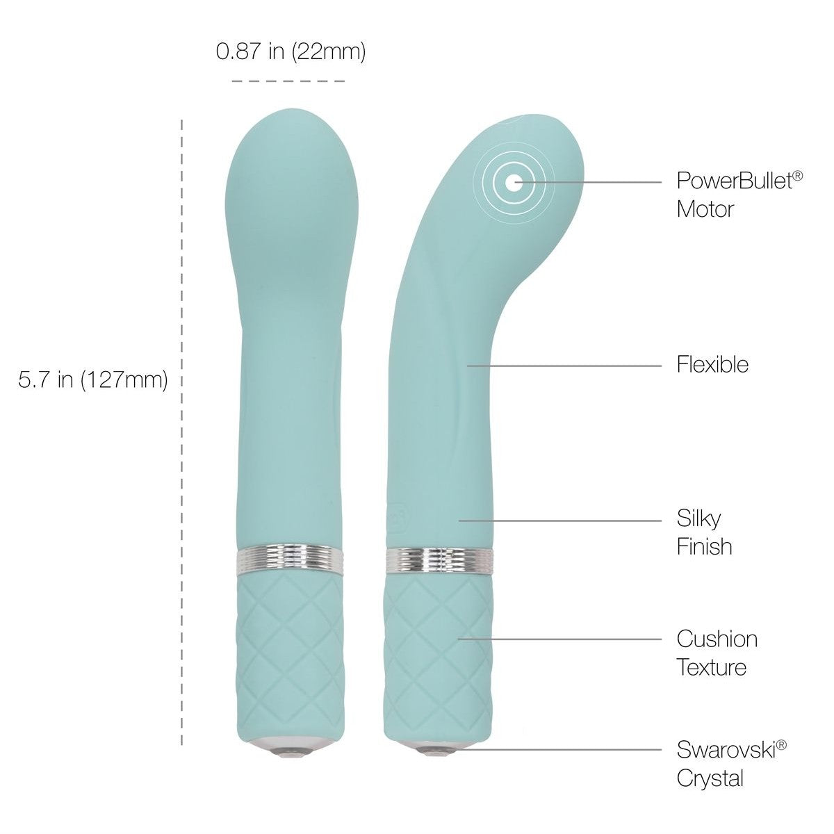 Pillow Talk Racy Mini G-Spot Vibrator in Teal Vibrator - Tophatter Daily Deals