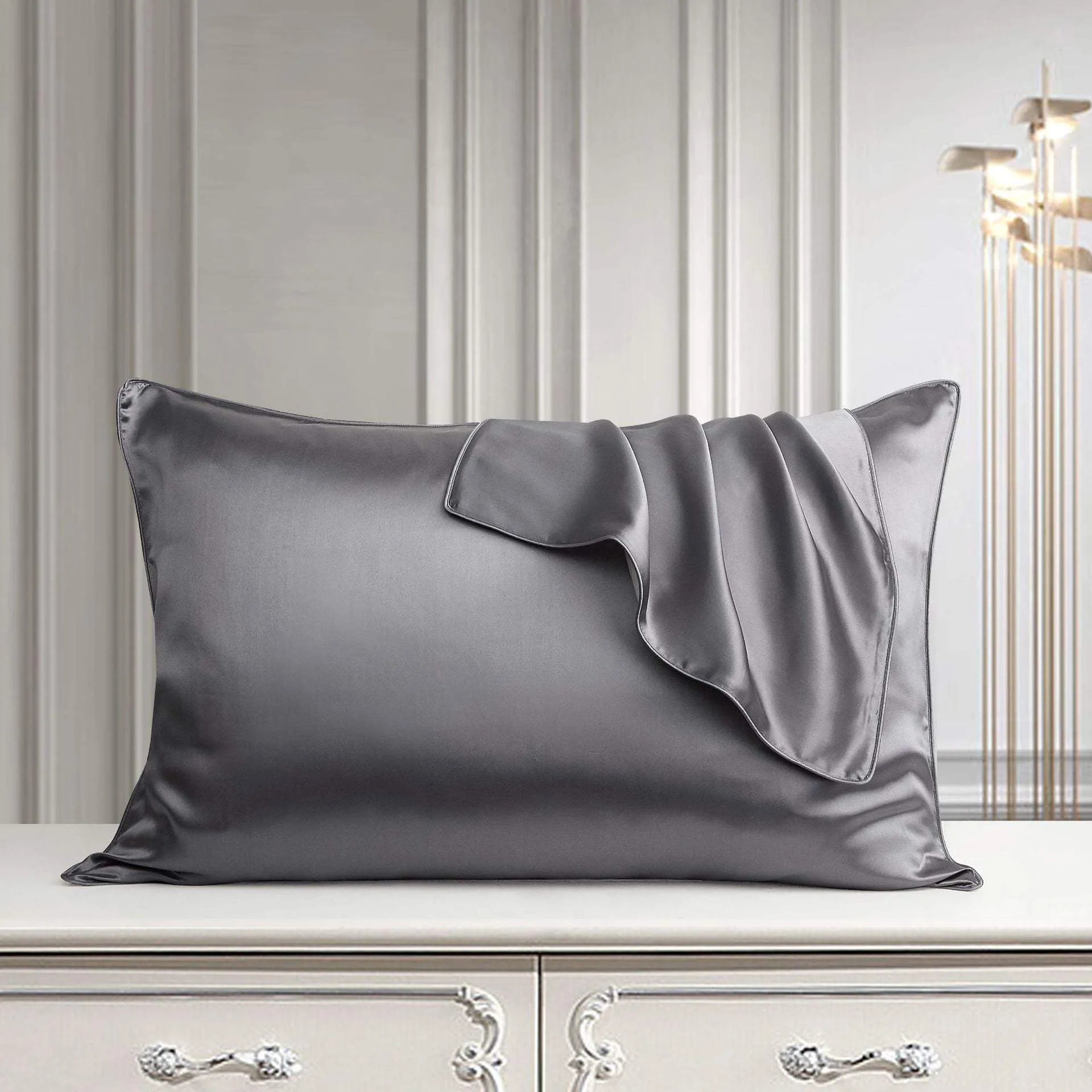 Silk Pillow Case Pure Silk Pillowcase Real Silk Pillowcase Natural Silk Pillowcase Metal grey Humidifier - Tophatter Daily Deals
