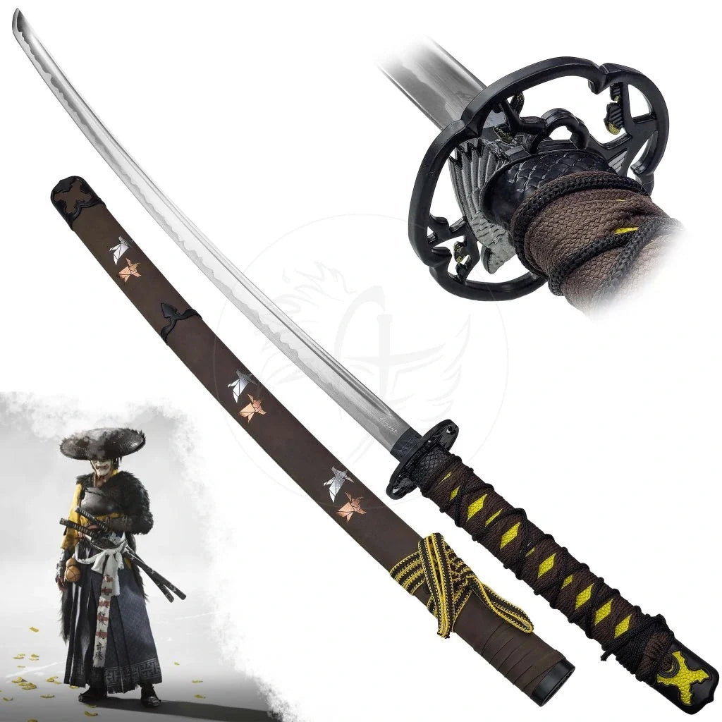 Ghost of Yotei - Hawks Talon Display (Straight) Katana (Game Brown Version) Katana - Tophatter Daily Deals