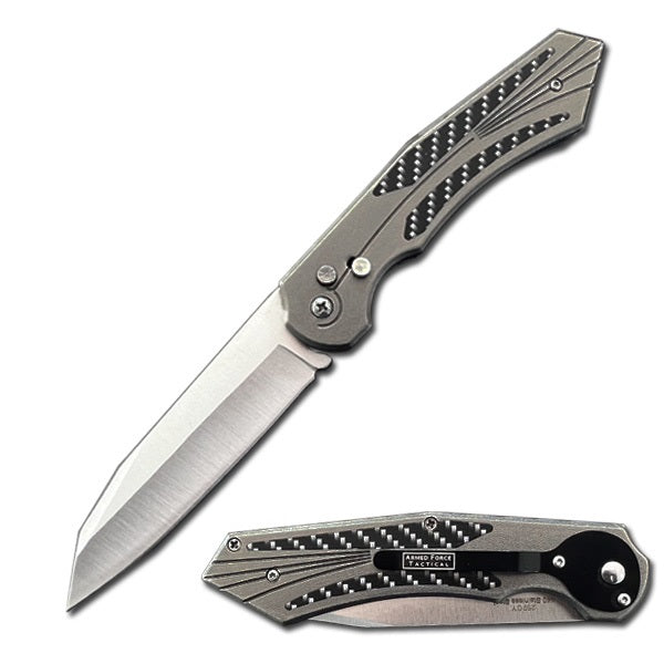 9.5" Grey Primal Automatic Switch Blade Knife - Tophatter's Guns'N'Weapons Store Collectible Weapons - Tophatter Daily Deals