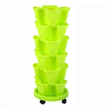 Balcony 6-layer Three-dimensional Basin Combination Plastic Flowerpot Green Large 0 - Tophatter Daily Deals