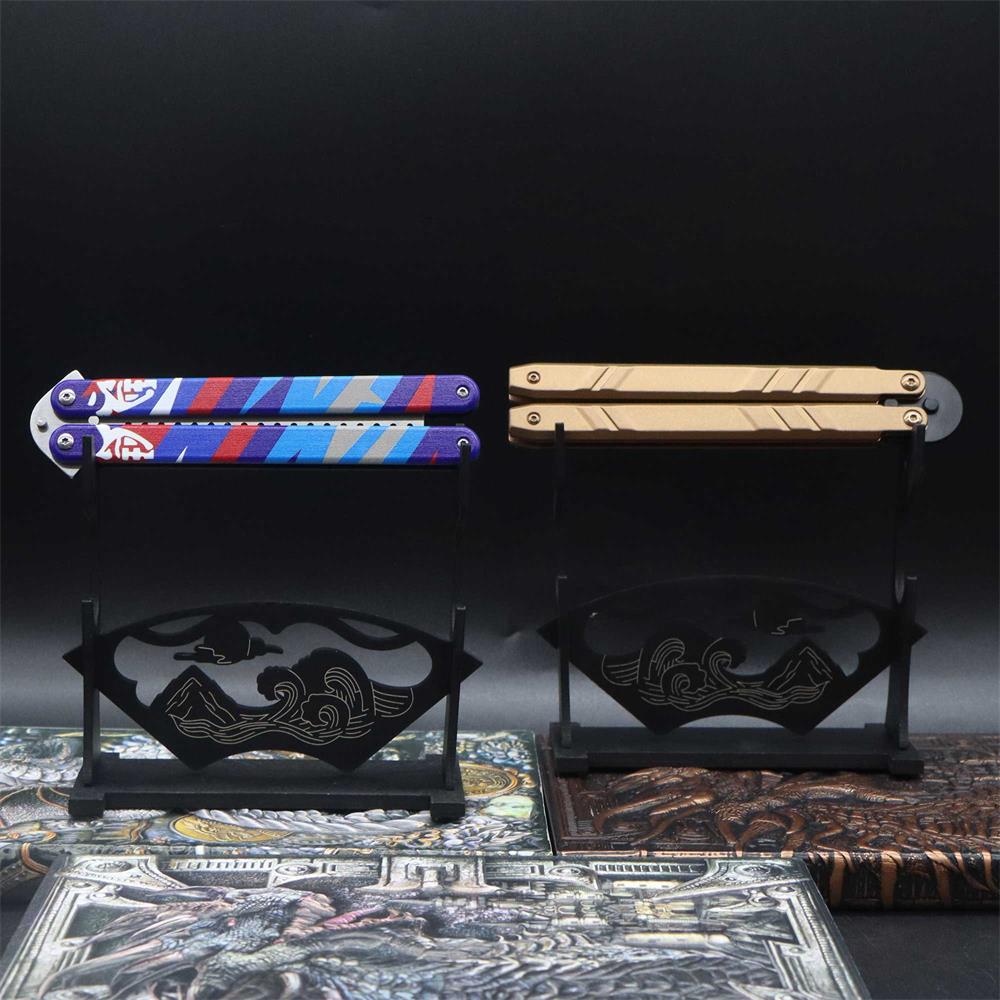 2-Layer Wooden Landscape Pattern Weapon Display Holder - Tophatter Daily Deals