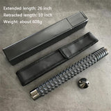Self-defense three-section telescopic stick Black 26 inch - Tophatter Daily Deals