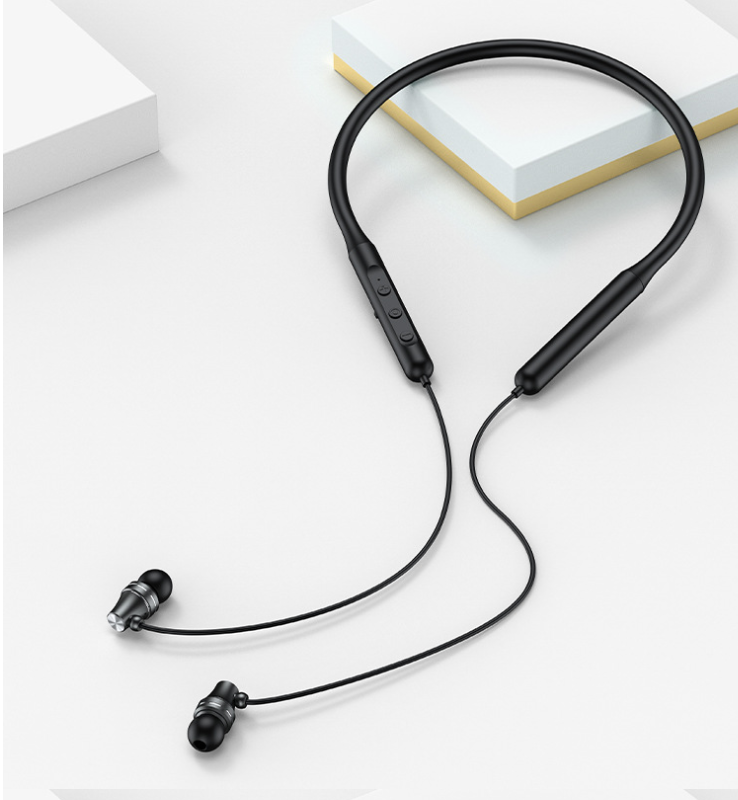 Bluetooth Headset Neck Type Wireless Mobile Phone Black USB 0 - Tophatter Daily Deals