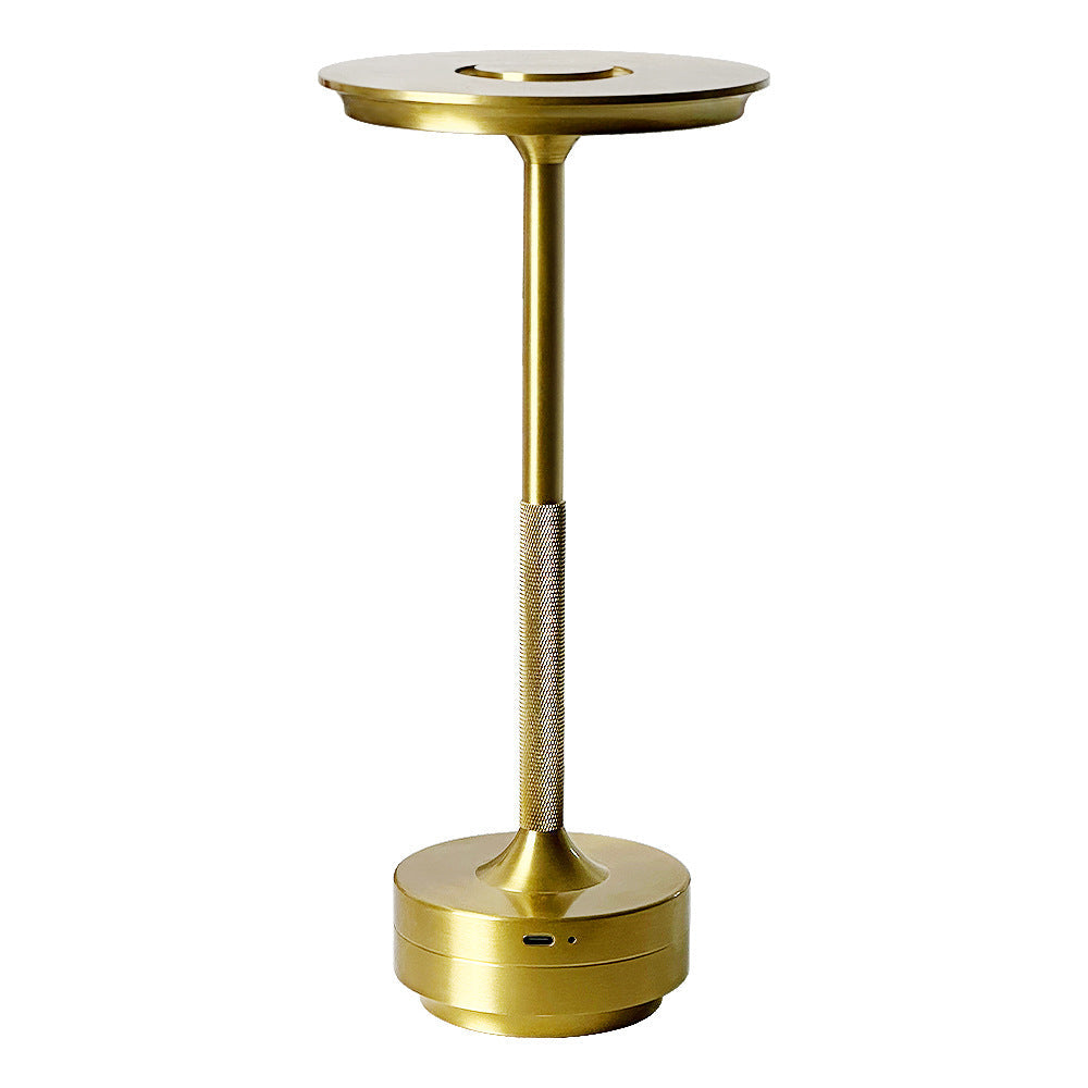 All Aluminum I-shaped Touch Table Lamp USB Charging Touch Three Colors Knurled Table Lamp Gold 0 - Tophatter Daily Deals
