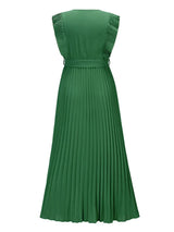 Tied Surplice Cap Sleeve Pleated Dress Casual Dresses - Tophatter Daily Deals
