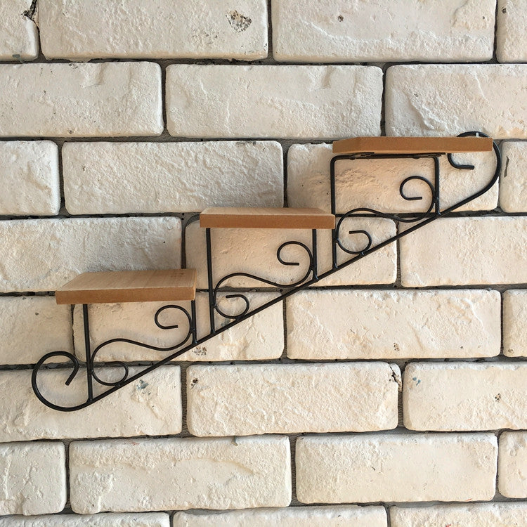 Wrought Iron Wall Shelf - Rustic Cafe Decor Hanging Display Wrought iron down Wall Shelves & Storage - Tophatter Daily Deals