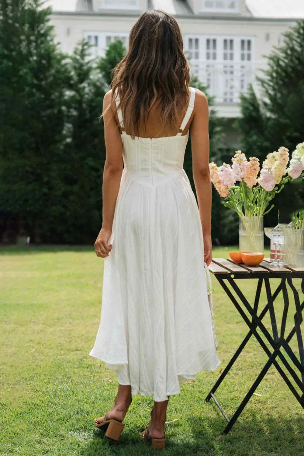 Square Neck Wide Strap Cami Dress Casual Dresses - Tophatter Daily Deals