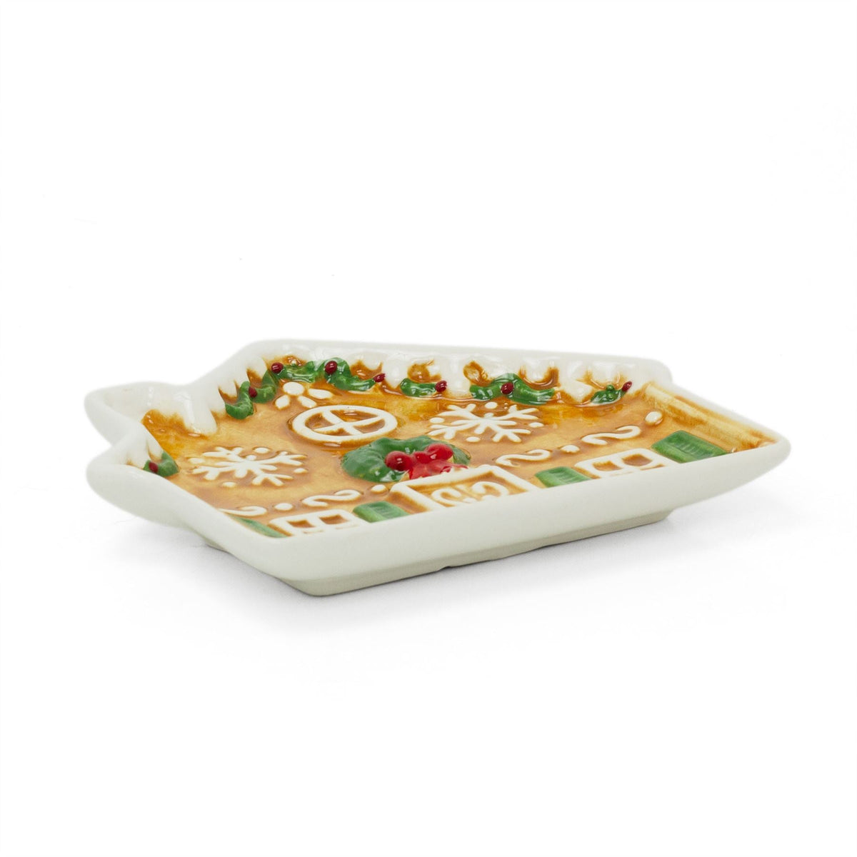 Small Ceramic Gingerbread House Plate | Gingerbread Dish Christmas Snack Plate Plate - Tophatter Daily Deals