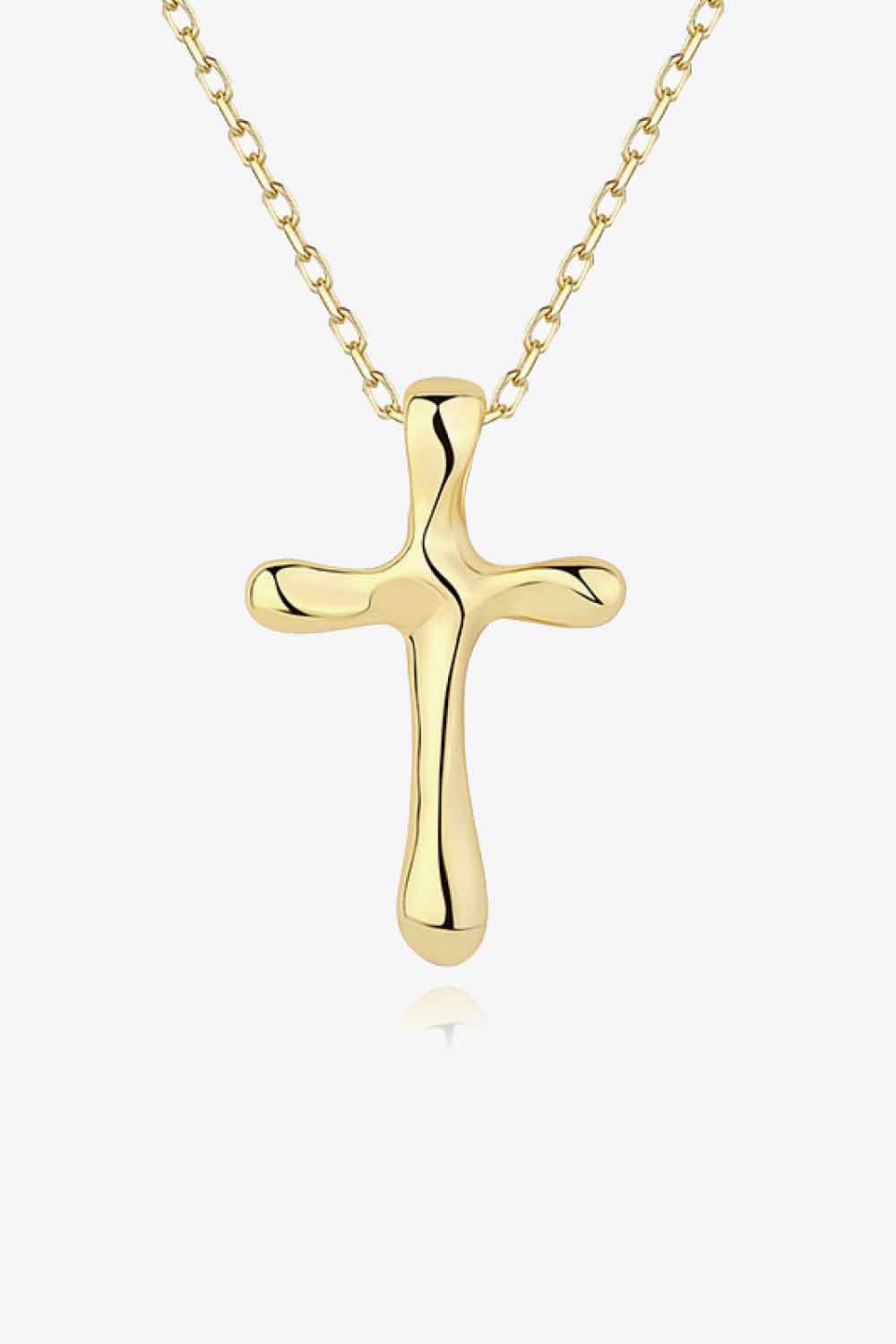 Cross Pendant 925 Sterling Silver Necklace Gold One Size Necklaces - Tophatter Daily Deals