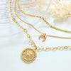 Coin Pendant Triple-Layered Chain Necklace Necklaces - Tophatter Daily Deals