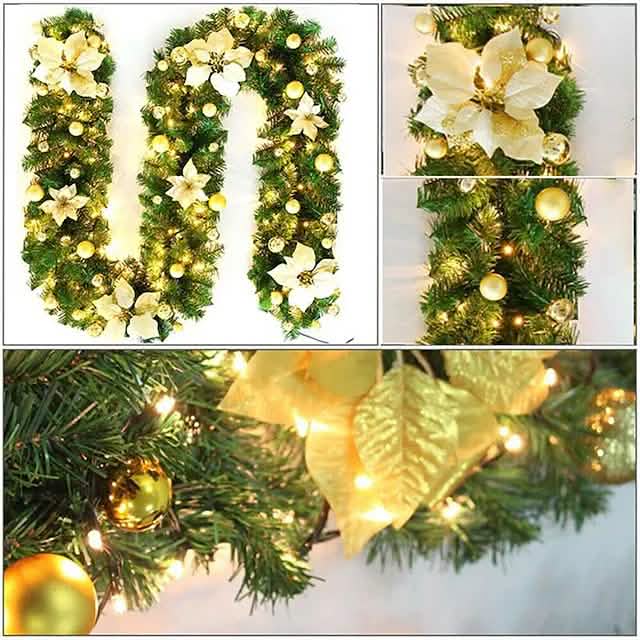 2.7 Meter Christmas Rattan Garland Decorative Christmas Decorations - Tophatter Daily Deals