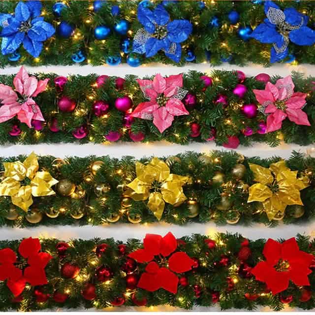 2.7 Meter Christmas Rattan Garland Decorative Christmas Decorations - Tophatter Daily Deals