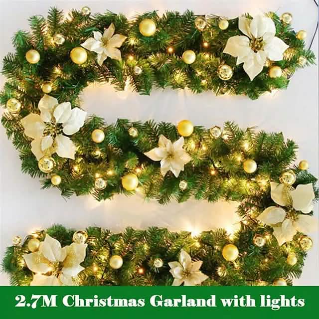 2.7 Meter Christmas Rattan Garland Decorative Christmas Decorations - Tophatter Daily Deals