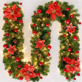 2.7 Meter Christmas Rattan Garland Decorative Red Christmas Decorations - Tophatter Daily Deals