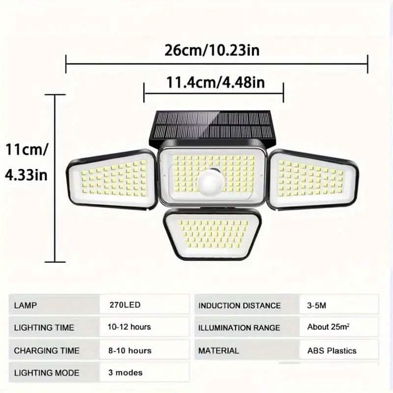 270 LED Solar Garden Outdoor Lights Solar Outdoor Lights - Tophatter Daily Deals
