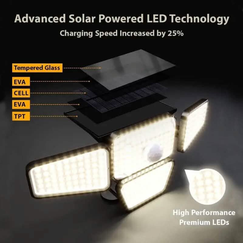 270 LED Solar Garden Outdoor Lights Solar Outdoor Lights - Tophatter Daily Deals