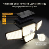 270 LED Solar Garden Outdoor Lights Solar Outdoor Lights - Tophatter Daily Deals