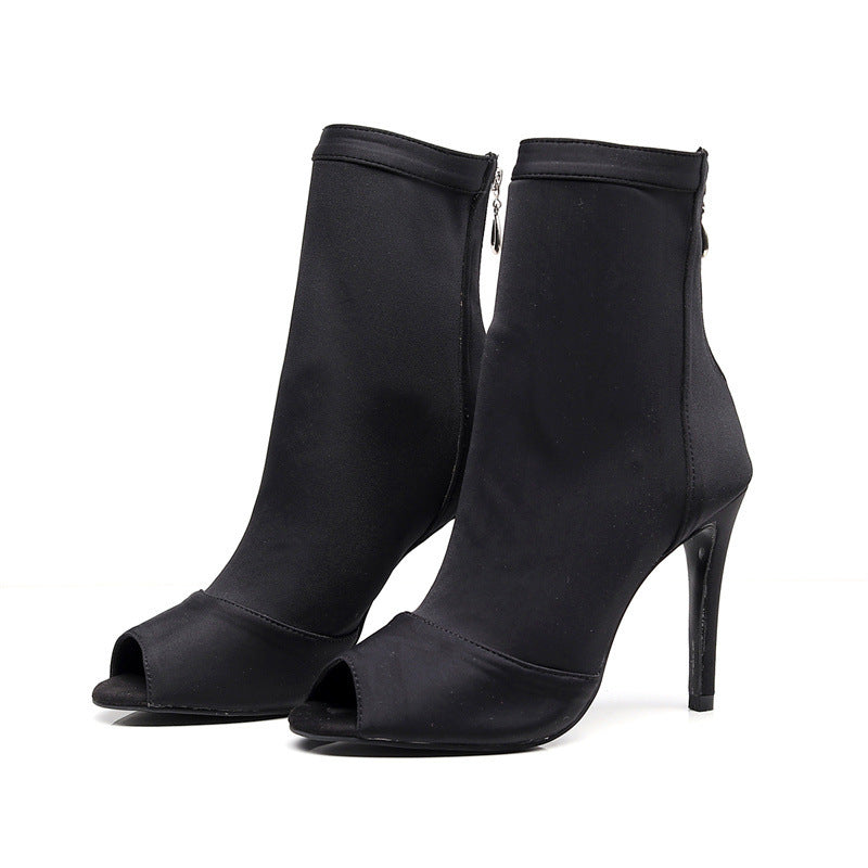 Black Elastic Latin Dance Shoes Indoor 0 - Tophatter Daily Deals