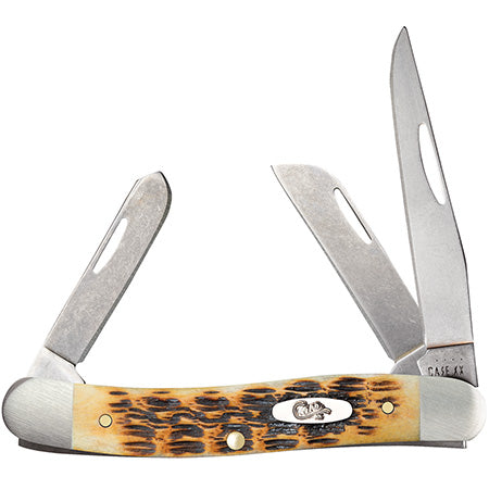 Case Medium Stockman - Burnt Amber Bone Crandall Jig- CPM-S35VN - 27061 Traditional Knives - Tophatter Daily Deals