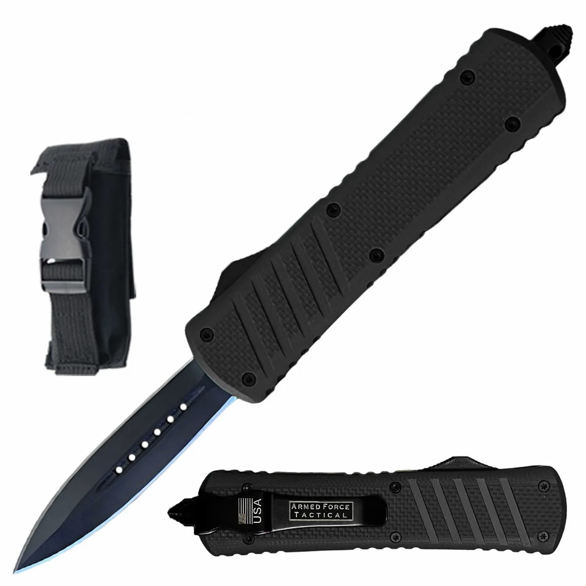9" Military Grade G10 Handle OTF Dual Action Automatic Knife - TOPHATTER'S ARMORY DEALS Collectible Weapons - Tophatter Daily Deals