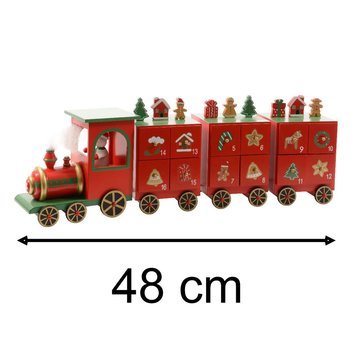 Festive Train Christmas Advent Calendar | Fill Your Own Wooden Calendar - 48cm Advent Calendar - Tophatter Daily Deals