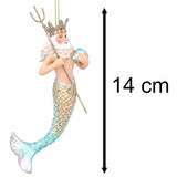 Neptune Christmas Bauble | Under the Sea Merman Christmas Tree Ornament - 14cm Baubles - Tophatter Daily Deals