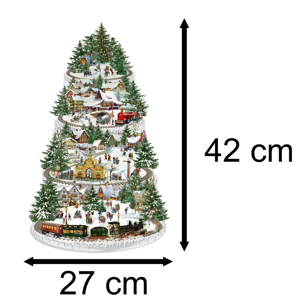 Christmas Advent Calendar The Christmas Railway | Christmas Train Advent Calendar Traditional Advent Calendar | Alpine Village Picture Advent Calendar Paper Advent Calendar Advent Calendar - Tophatter Daily Deals