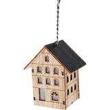Mini LED Christmas House Bauble | Light-up Wooden Christmas House Tree Ornament Baubles - Tophatter Daily Deals