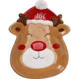 Reindeer Christmas Plate | Novelty Character Snack Plate Xmas Serving Dish 19cm Plate - Tophatter Daily Deals