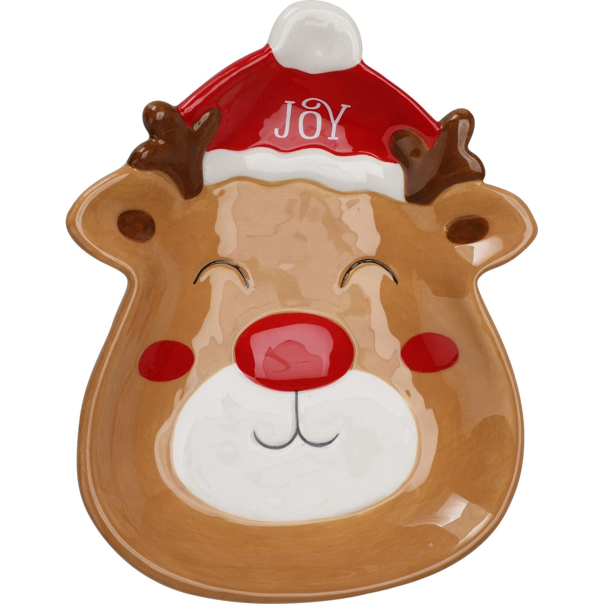 Reindeer Christmas Plate | Novelty Character Snack Plate Xmas Serving Dish 19cm Plate - Tophatter Daily Deals