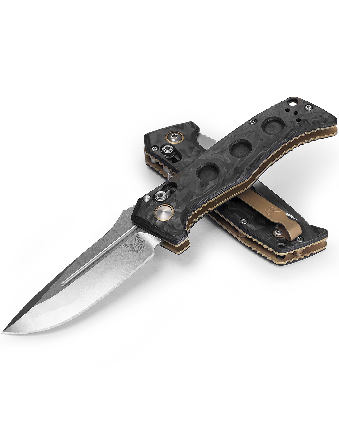 Benchmade Mini Auto Adamas - CPM-MagnaCut - Marbled Carbon Fiber - 2730-03 Knives - Tophatter Daily Deals