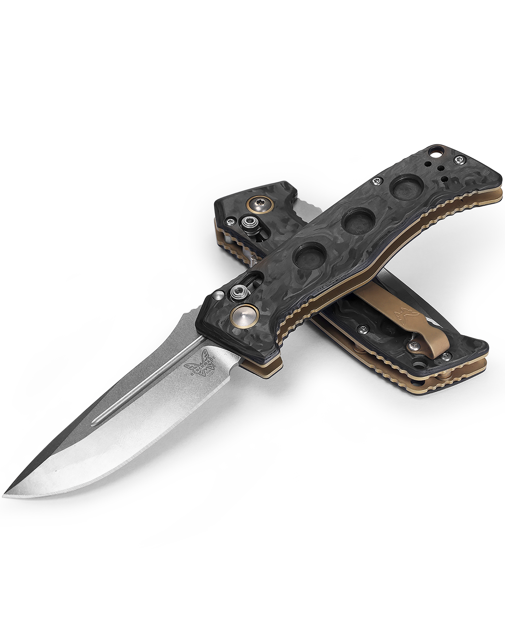 Benchmade Mini Auto Adamas - CPM-MagnaCut - Marbled Carbon Fiber - 2730-03 Knives - Tophatter Daily Deals