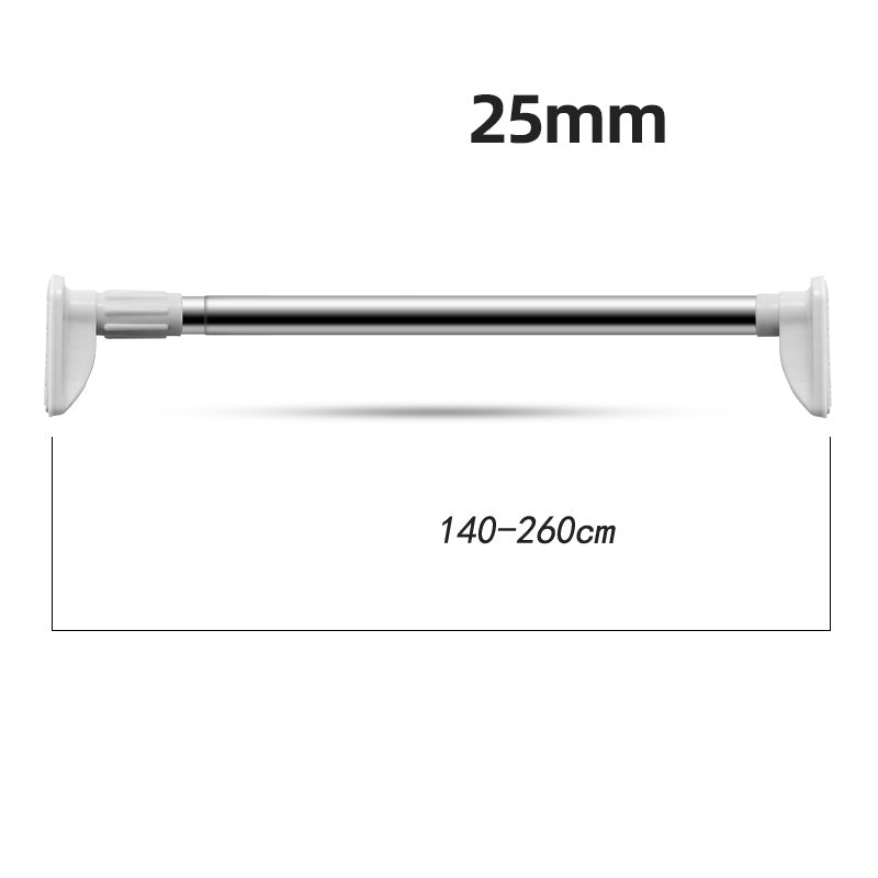 Built-In Spring Stainless Steel Non-Perforated Clothes Rail 0 - Tophatter Daily Deals