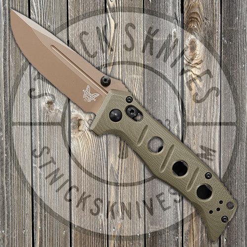 Benchmade Mini Adamas - CPM-Cruwear - Plain FDE Blade - 273FE-2 Knives - Tophatter Daily Deals