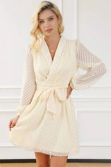 Surplice Long Sleeve Mini Dress Casual Dresses - Tophatter Daily Deals