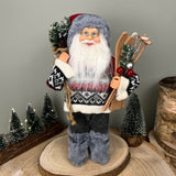 Grey Nordic Santa Claus Figurine | Standing Father Christmas Ornament - 30cm Ornament - Tophatter Daily Deals