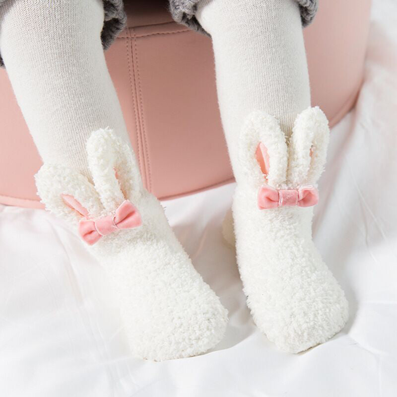 Autumn and winter coral velvet thickening plus velvet socks White 0 - Tophatter Daily Deals