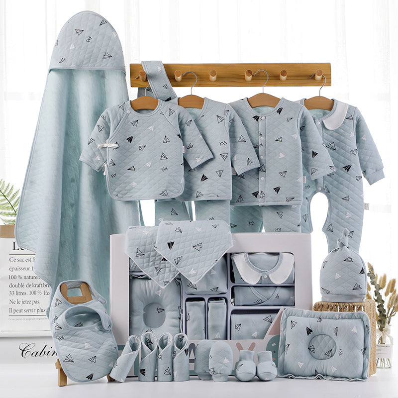 Baby cotton clothes gift box B22blue thick 0 - Tophatter Daily Deals