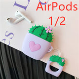 Cactus AirPods Case Cover - Silicone Protective Flip Case Purple AirPods1 2 AirPods Cases & Covers - Tophatter Daily Deals