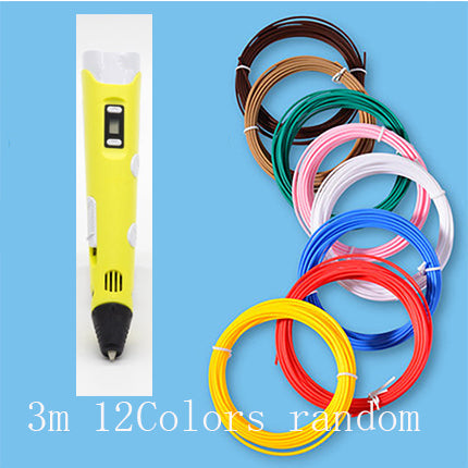 3D print pen 3D pen two generation graffiti 3D stereoscopic paintbrush children puzzle painting toys Yellow 3M USB 0 - Tophatter Daily Deals