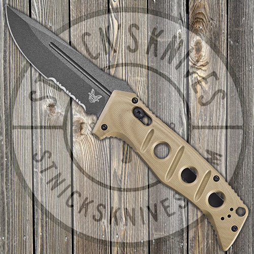 Benchmade - Adamas - Automatic - CPM-Cruwear - DLC Blade - Combo Edge - 2750SGY-3 Knives - Tophatter Daily Deals
