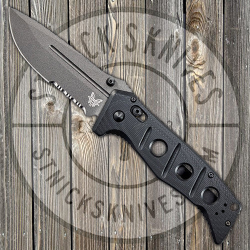 Benchmade - Adamas - Folding Knife - CPM-Cruwear - DLC Serrated Blade - 275SGY-1 Knives - Tophatter Daily Deals
