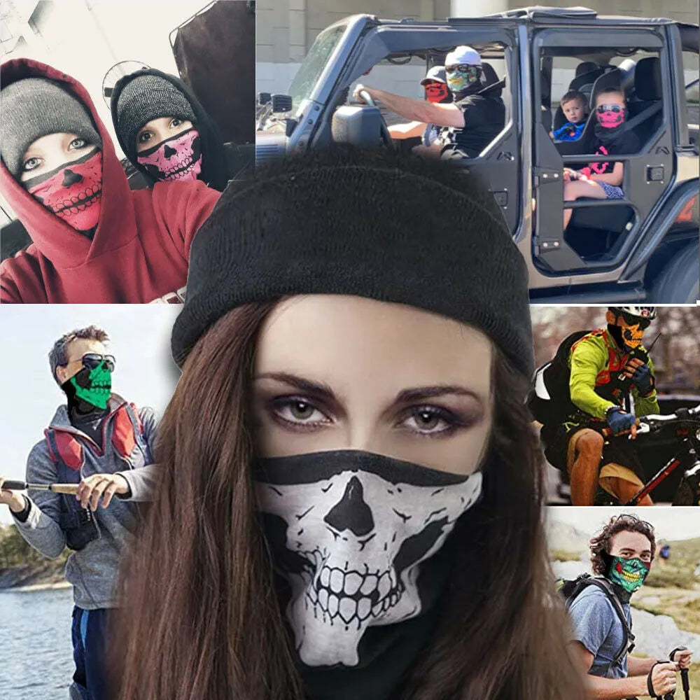 Skull Mask Half Face Bandana Skeleton Ski Motorcycle Biker Balaclava Tube Masks Bluetooth Speaker Lamp - Tophatter Daily Deals