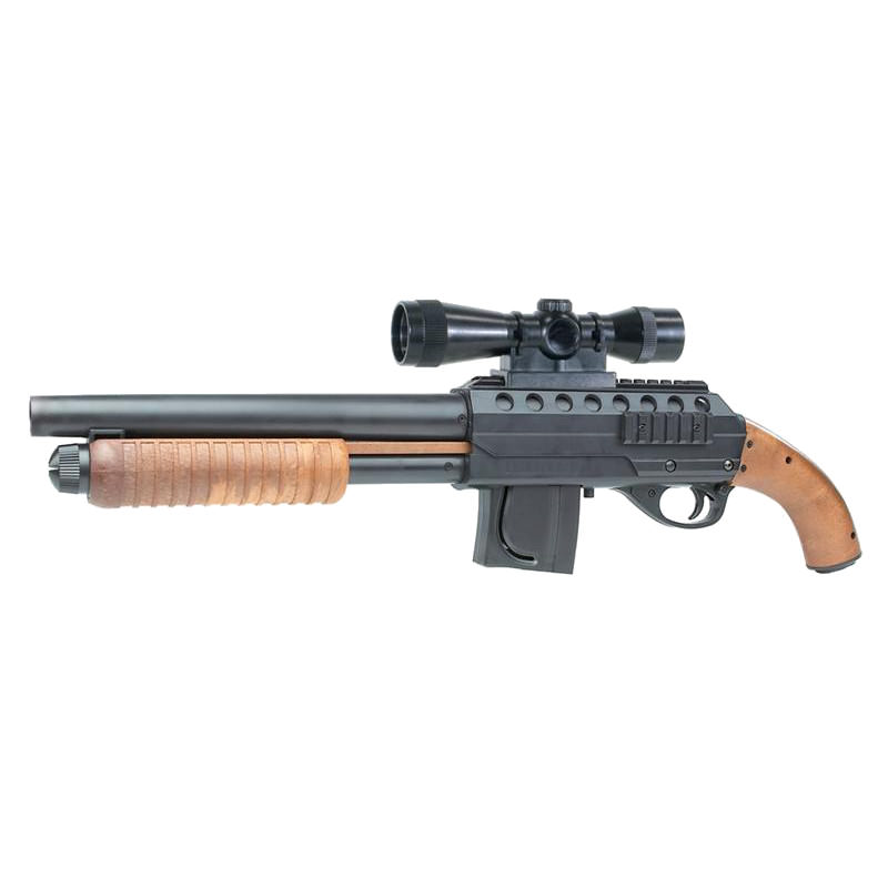 Mossberg M3000 Sawed Off Airsoft Spring Shotgun with Red Dot Scope - TOPHATTER'S ARMORY DEALS Collectible Weapons - Tophatter Daily Deals